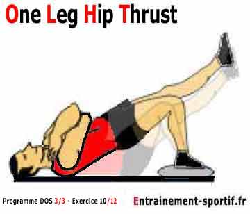 one leg hip-thrust ou soulevé de fesse sur une jambe