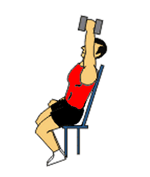 extension du bras en position assise pour les triceps