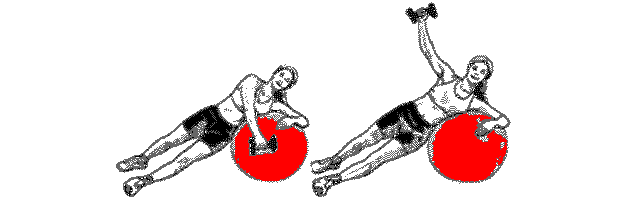 exercice avec ballon de gym pour les epaules