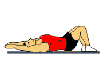 exercice abdominaux en demi redressement du buste bras dans le prolongement du buste en début d'exercice