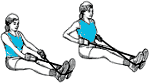 exercice avec bande elastique de fitness pour le dos