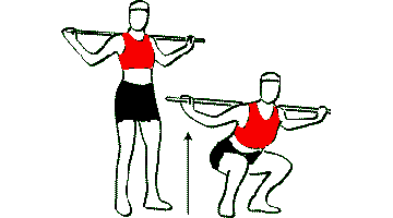 femme squattant avec une barre pour muscler les fesses