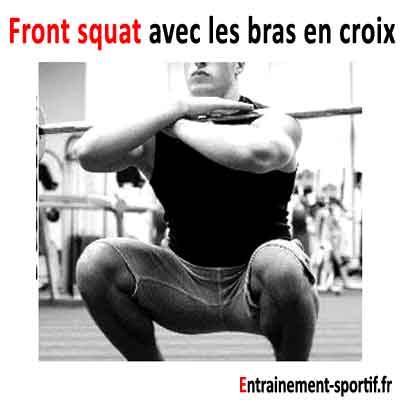 front squat réalisé avec les bras croisés