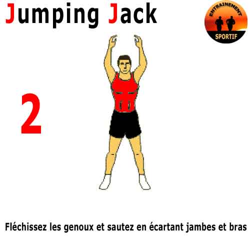 deuxième étape du jumping jack