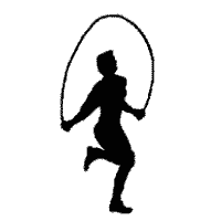 exercice de saut à la corde associé à 4 exercices de fitness au poids de corps