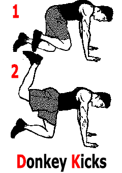 exercice de musculation pour les fesses Donkey kicks