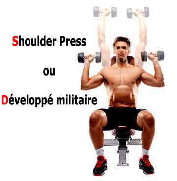shoulder press ou développé militaire, exercice de crossfit efficace pour muscler le trapèze