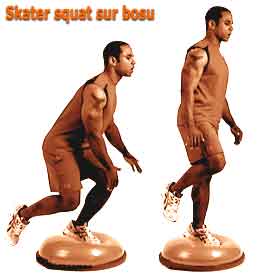 Skater squat sur bosu pour l' équilibre et la proprioception
