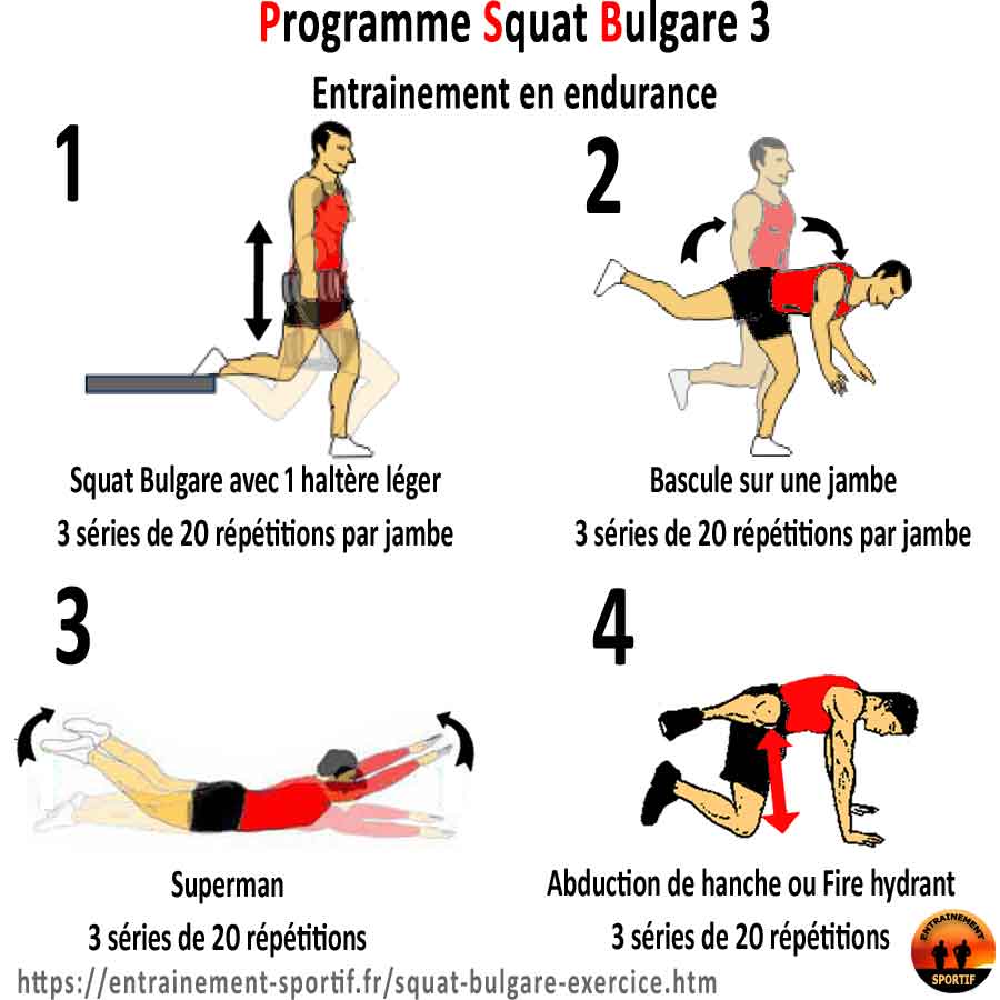 squat bulgare programme1 circuit training endurance