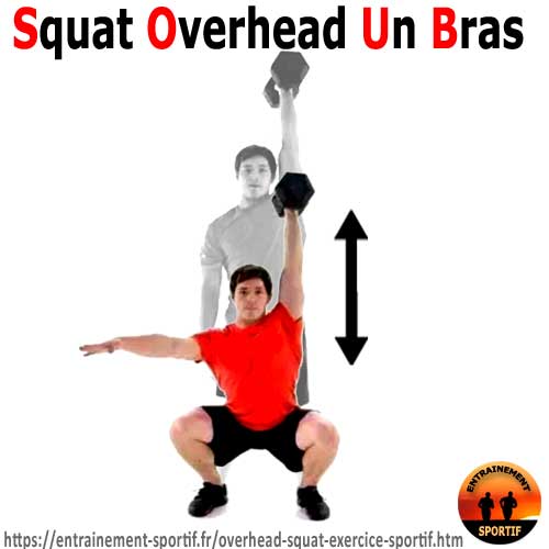 overhead squat à un bras avec haltère