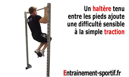 traction lestée ou weighted pull-up